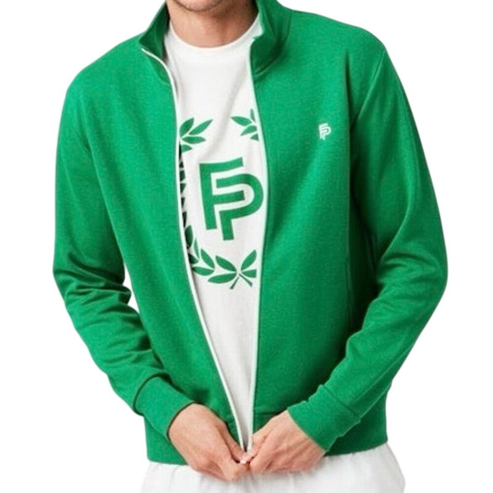FLINT PARK Men's Court Jacket in Kelly Green Tennis Full Zip Retro - Medium NWT